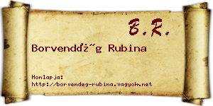 Borvendég Rubina névjegykártya